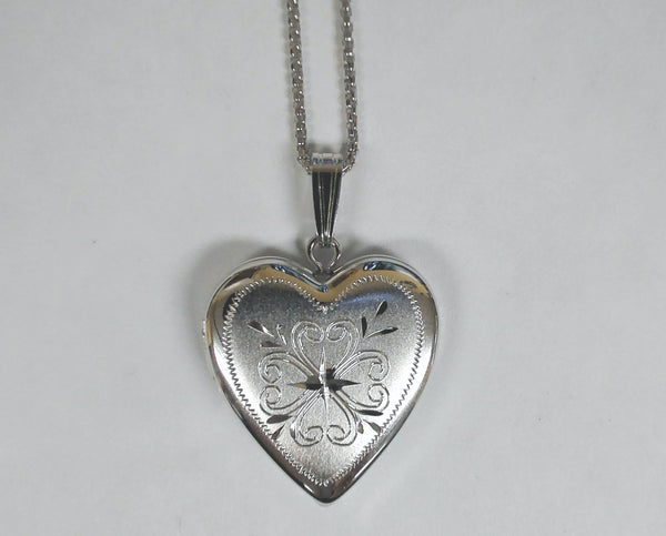 18" Sterling Filigree Heart Locket Necklace
