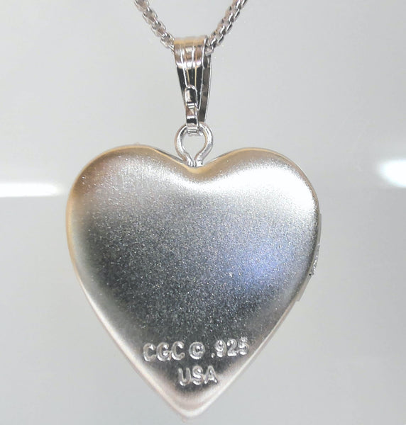 18" Sterling Filigree Heart Locket Necklace
