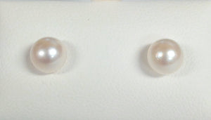 14k 6-6.5mm Cultured Pearl Japanese Akoya Post Earrings
