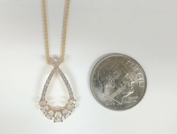 14K Diamond Pear-Shaped Pendant Necklace