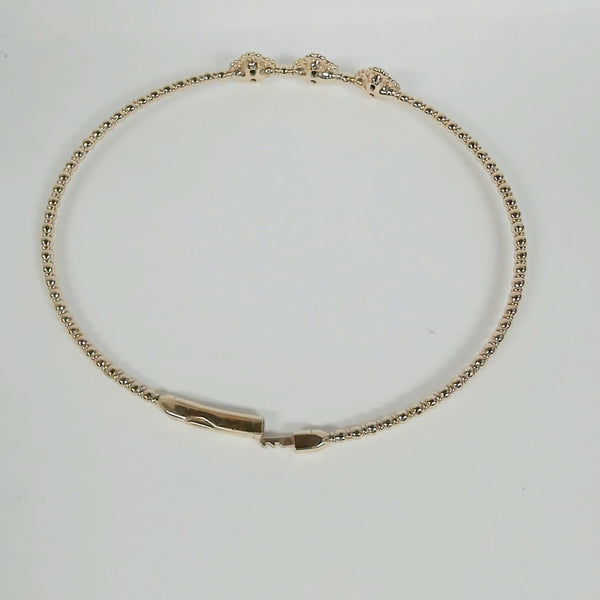 14K Diamond Cluster 3-Clover Flexible Bangle