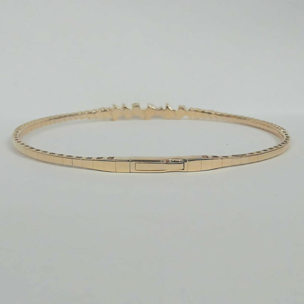 14K Pear & Round Diamond Flexible Bangle Bracelet
