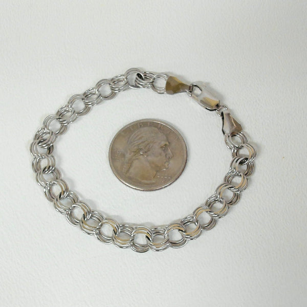 14K White Gold Charm Bracelet