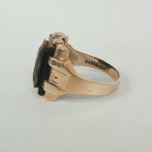 10K Tiger's Eye Intaglio Ring