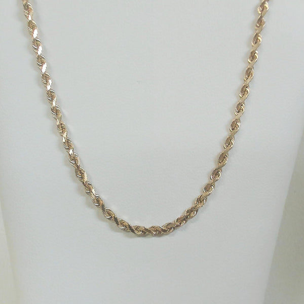 16" 14K Diamond-Cut Rope Chain