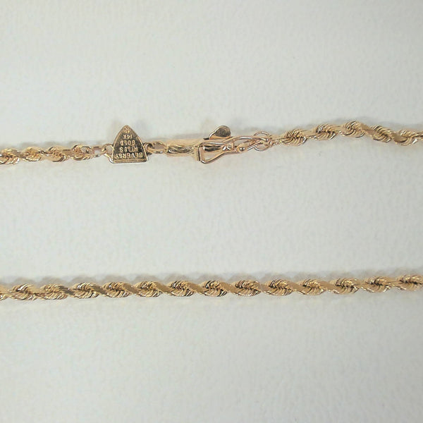 16" 14K Diamond-Cut Rope Chain