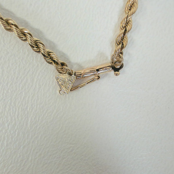 6.5" 14K 3MM Diamond-Cut Rope Bracelet