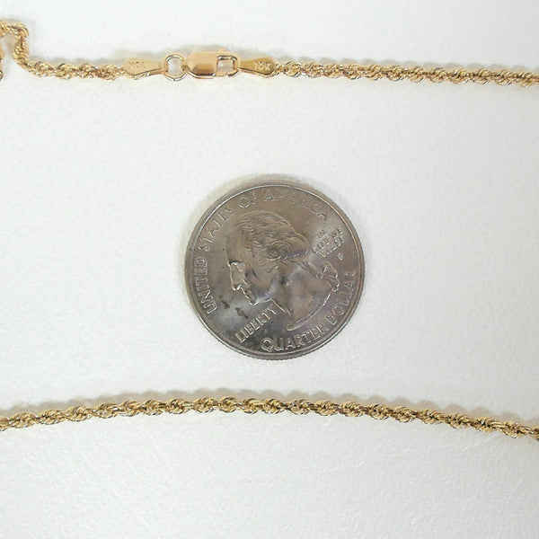 18" 10K Diamond-Cut Rope Chain