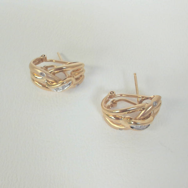 Fashion Diamond Omega-Back Earrings