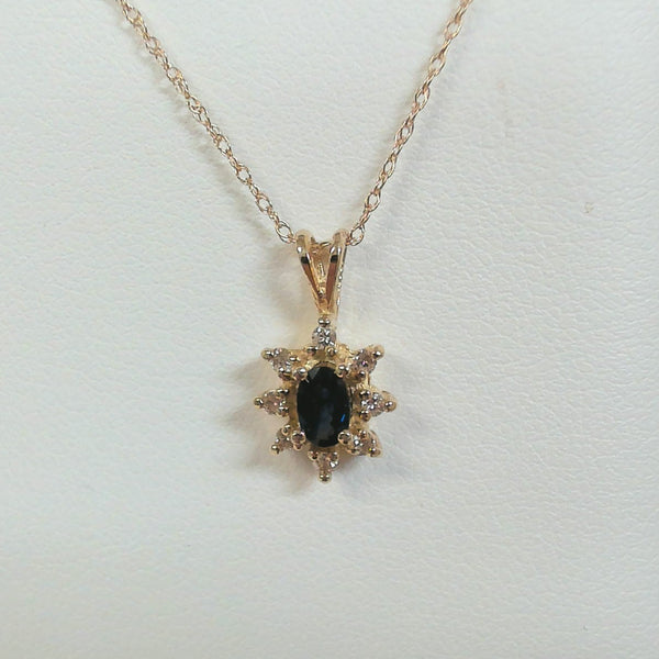 14K Sapphire & Diamond Necklace