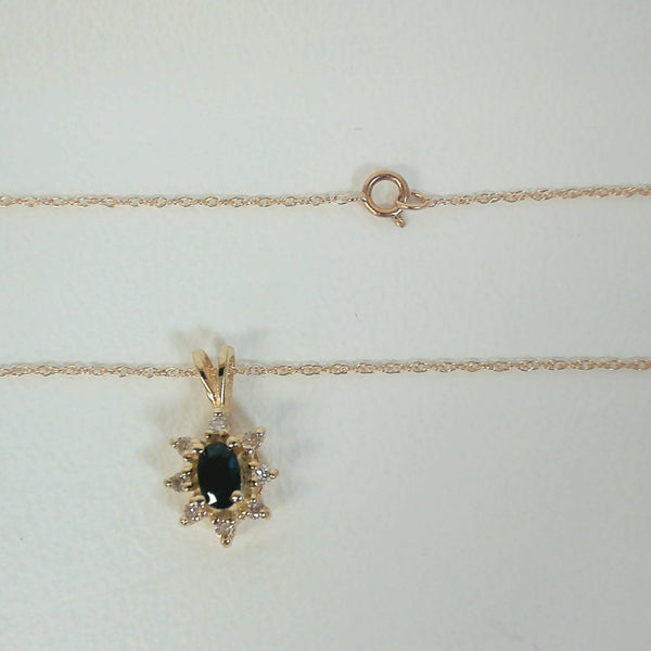 14K Sapphire & Diamond Necklace