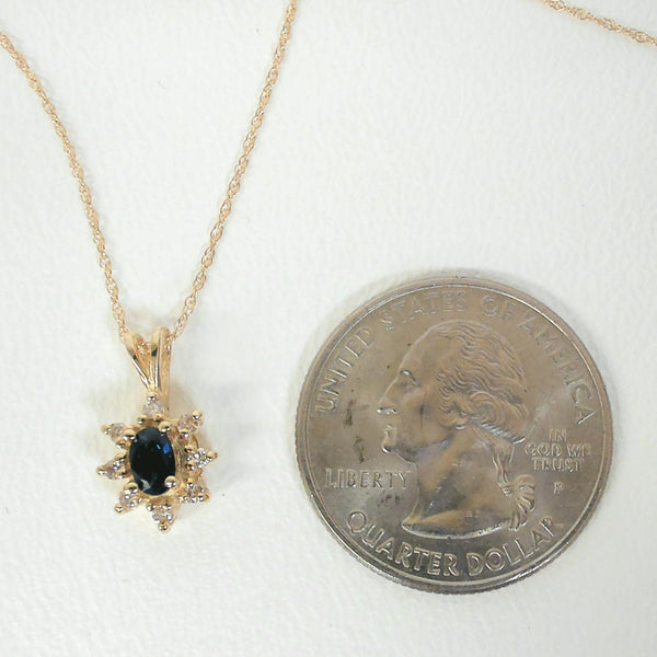 14K Sapphire & Diamond Necklace
