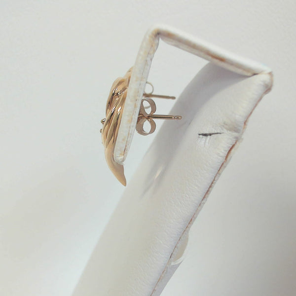 14K Heart-Shaped Diamond Post Earrings
