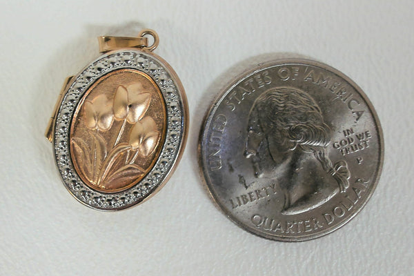 10K Flower Locket