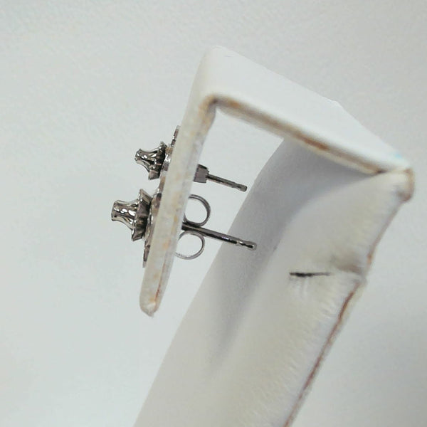14K Filigree Melee Diamond Post Earrings