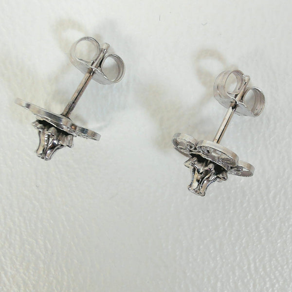 14K Filigree Melee Diamond Post Earrings