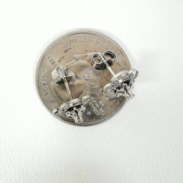 14K Filigree Melee Diamond Post Earrings