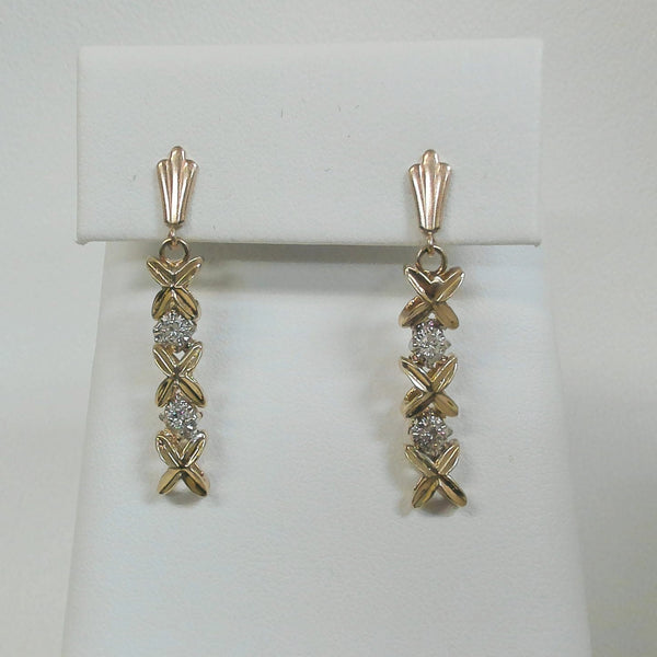 14K Diamond XO Post Earrings