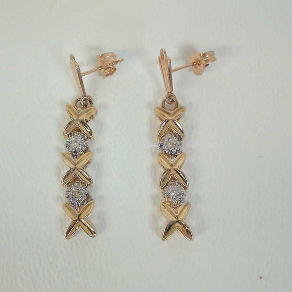 14K Diamond XO Post Earrings