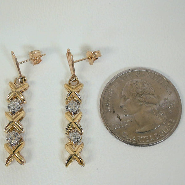 14K Diamond XO Post Earrings