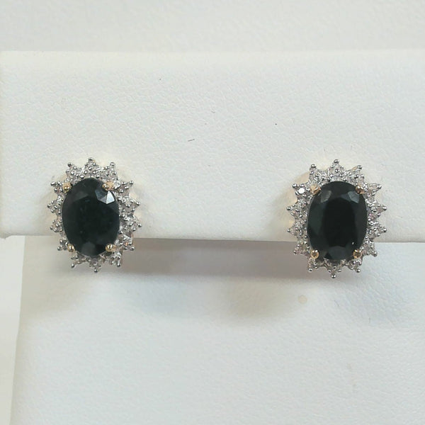 10K Onyx & Melee Post Earrings