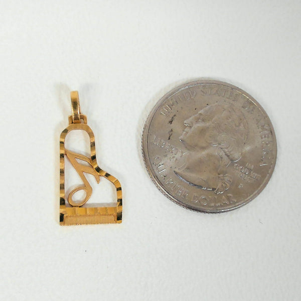 22K Piano/Music Note Charm