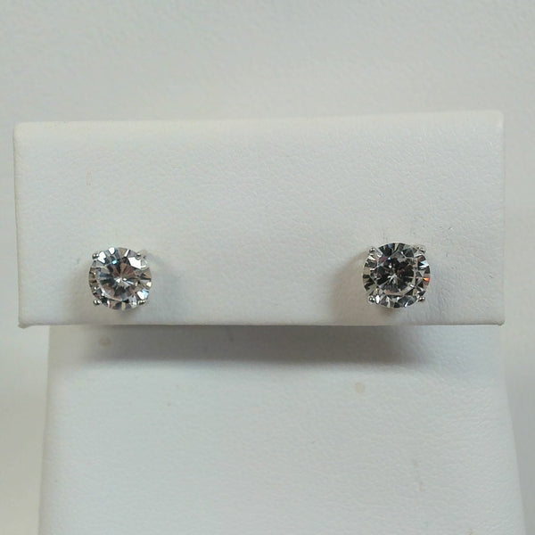Sterling 6MM CZ Stud Earrings
