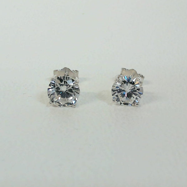 Sterling 6MM CZ Stud Earrings