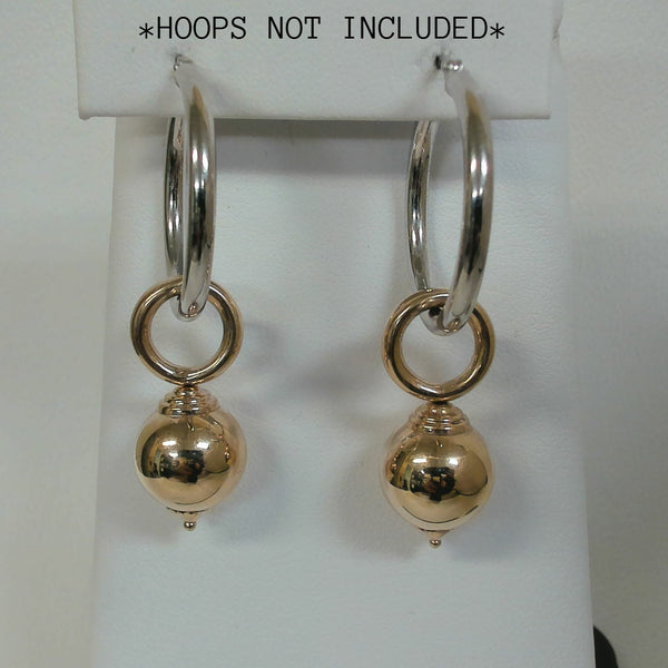 14K Gold Bead Hoop Enhcancers