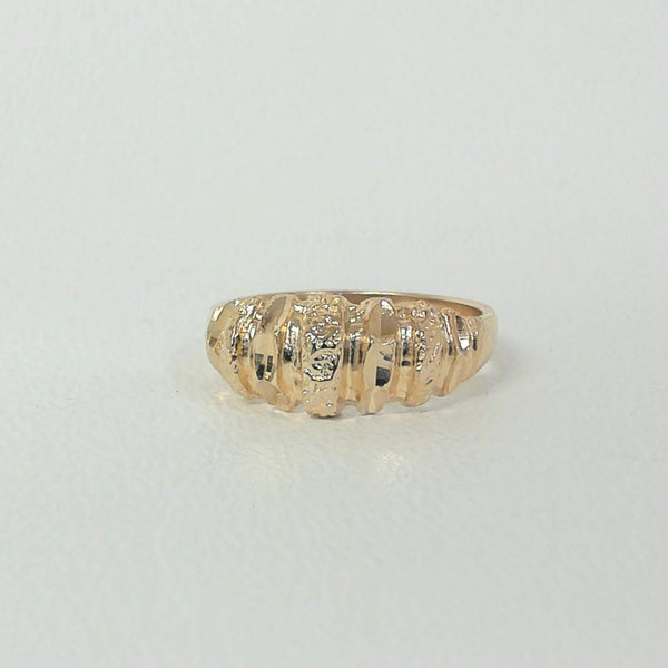 14K Diamond-Cut Domed Ring