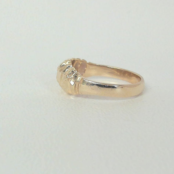 14K Diamond-Cut Domed Ring