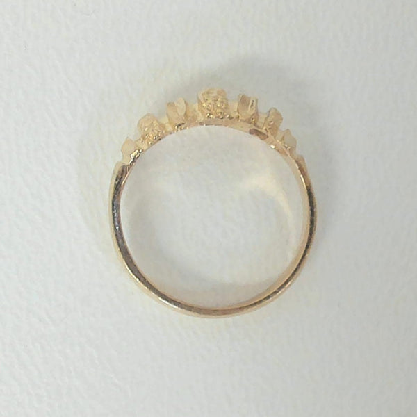 14K Diamond-Cut Domed Ring
