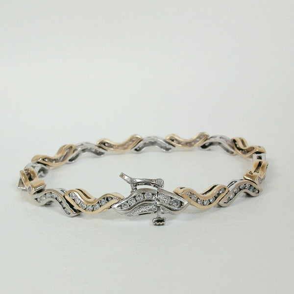 7" 14K Two-Tone 2.00TW Diamond Bracelet