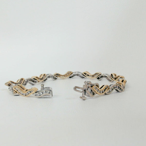 7" 14K Two-Tone 2.00TW Diamond Bracelet