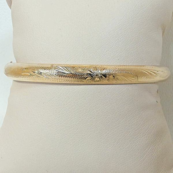 14K 6.5MM Wide Bangle Bracelet