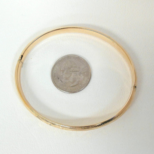 14K 6.5MM Wide Bangle Bracelet