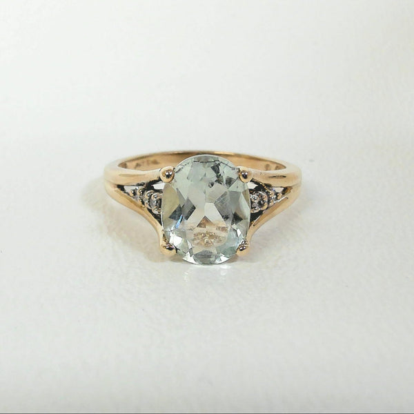 10K Green Amethyst Ring