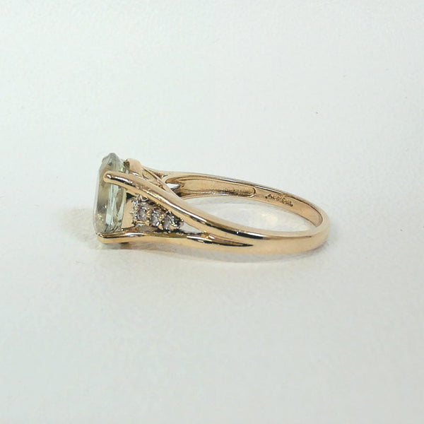10K Green Amethyst Ring