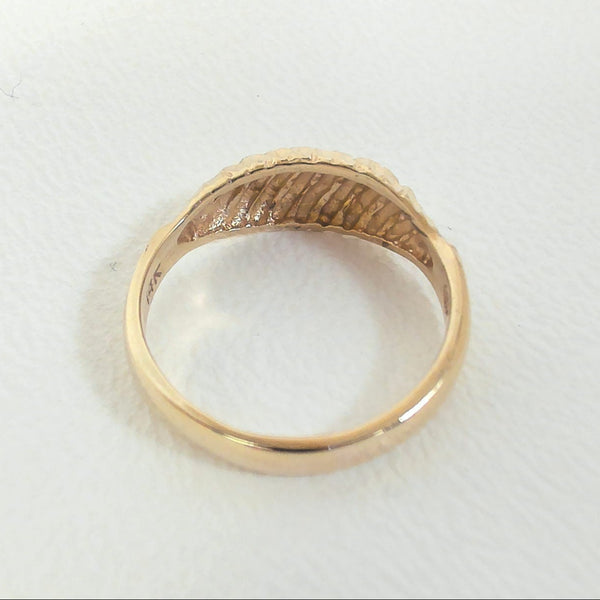 14K Diamond-Cut Dome Ring