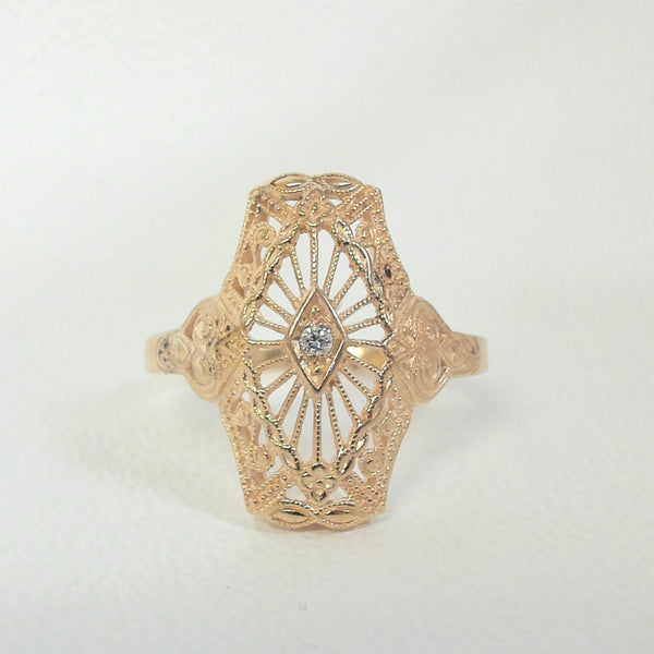 14K Vintage Melee Diamond Ring