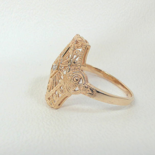 14K Vintage Melee Diamond Ring