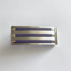 Stainless Steel & Purple Stripe Money Clip