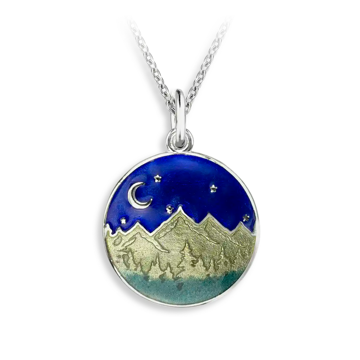 Mountain Landscape Enamel Necklace