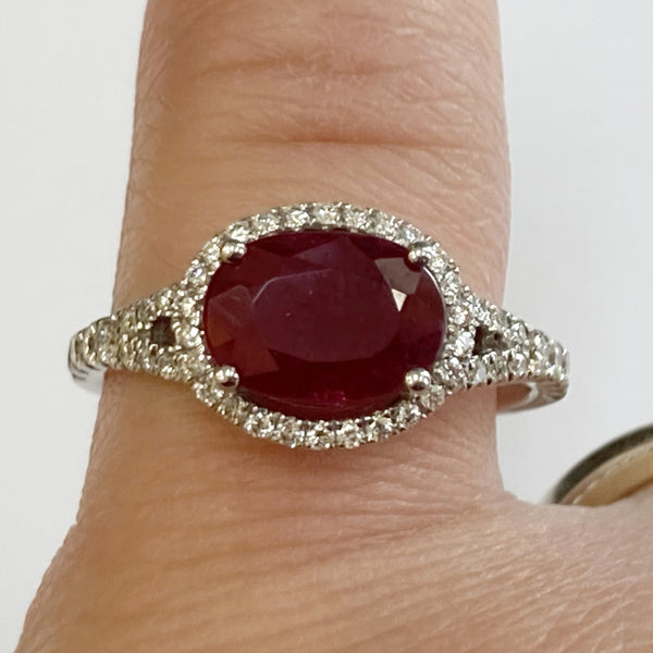 14KWG Ruby & Diamond Ring