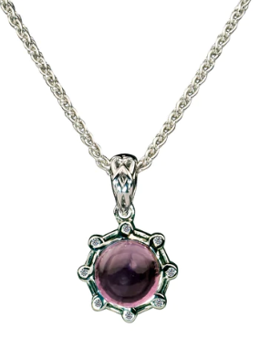 Sterling Amethyst and CZ CELESTIAL Necklace