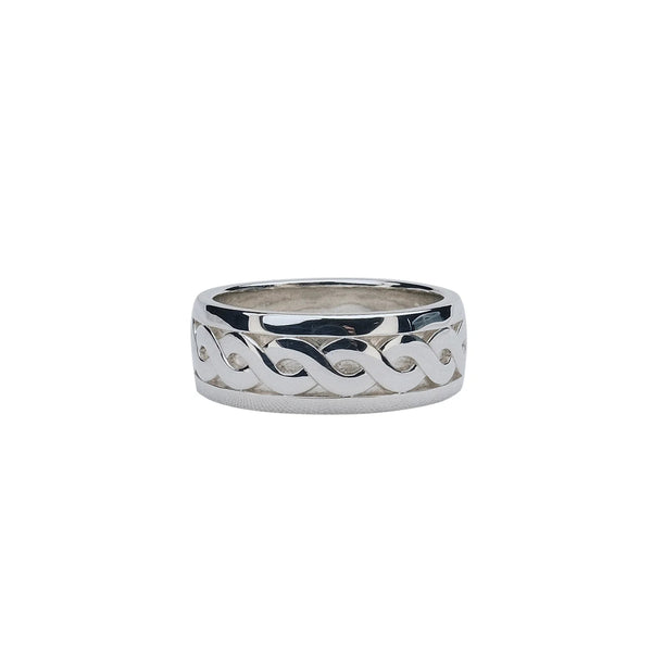 Sterling Celtic Weave Knot Extra Wide Band