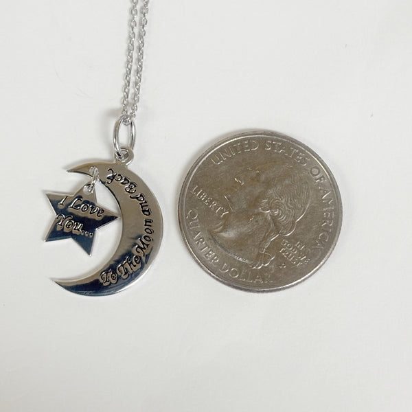 Sterling Silver "I love you, to the moon and back" Necklace