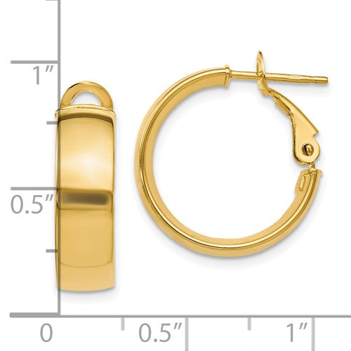 10k Yellow Gold Polished Omega Hoop Earrings