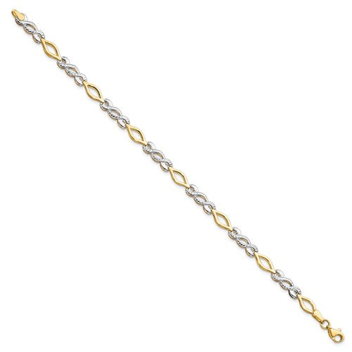 10k Two-Tone Diamond & Infinity Link Bracelet