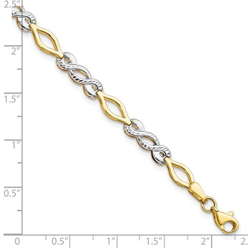 10k Two-Tone Diamond & Infinity Link Bracelet